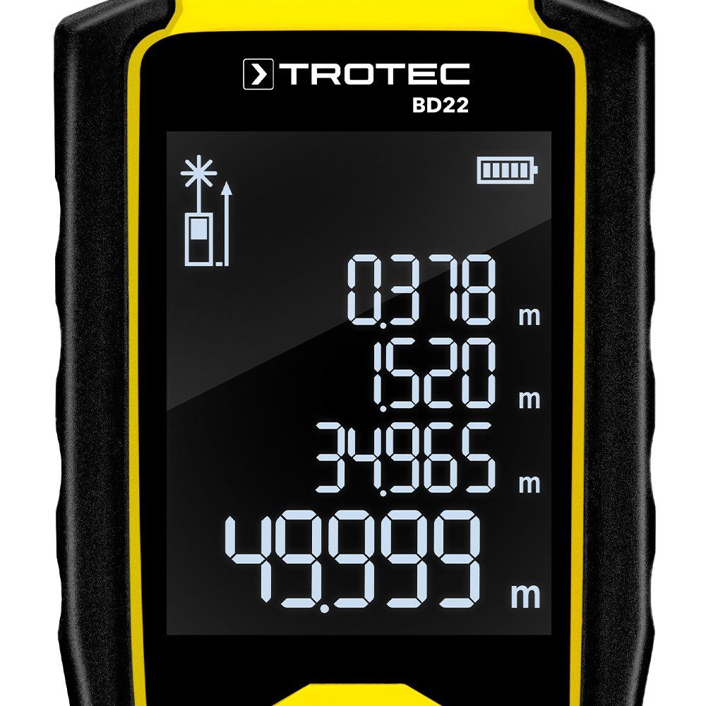 BD22, m Entfernungsmessung Winkelmesser m TROTEC bis Laser-Entfernungsmesser 50 0,05