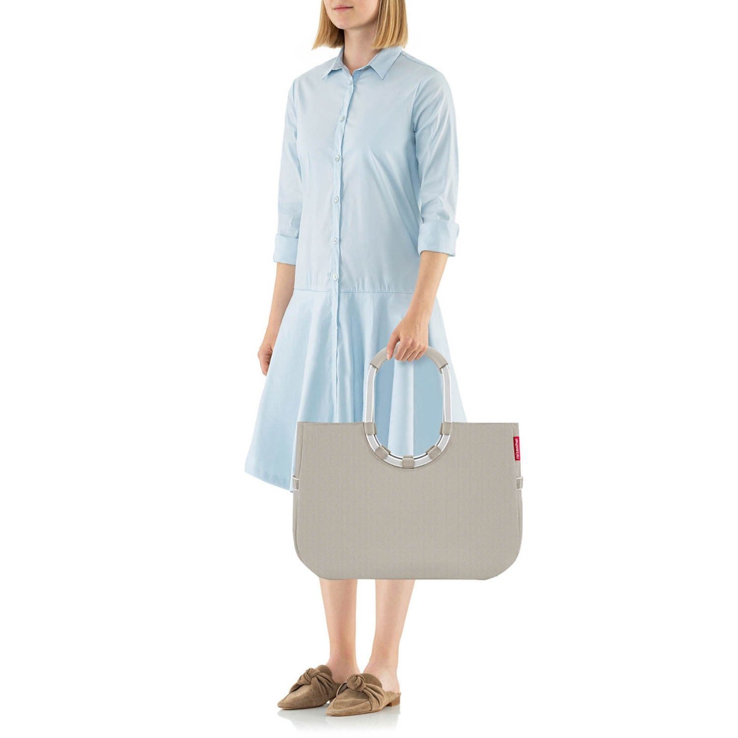 REISENTHEL® Einkaufsshopper LOOPSHOPPER L, Sandfarben, Polyester, 25 l, Aluminium, Wasserabweisend