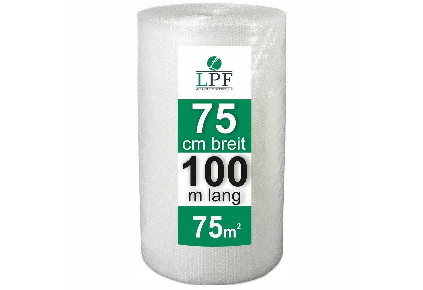 LPF dieLUFTPOLSTERFOLIE Schutzfolie Luftpolsterfolie 75 cm x 100 m Noppenfolie Verpackungsfolie