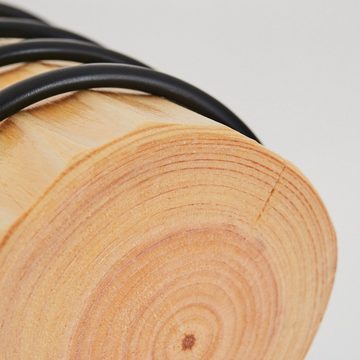 hofstein Außen-Wandleuchte »Pontinvrea« Wandlampe aus Holz in Natur/Schwarz, ohne Leuchtmittel, 1xE27, Wandspot im Retro/Vintage Design