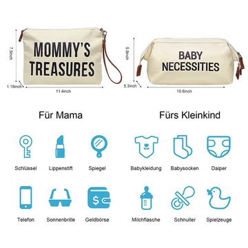 MODFU Wickeltasche Krankenhaus Mama Tasche Krankenhaustaschen Mommy Bag Wickelunterlage (mit Leder Griff, Mit 2 Tasche, Baby-Wickeltasche), Multifunktional Reisetasche für Mama Papa und Jungen Mädchen