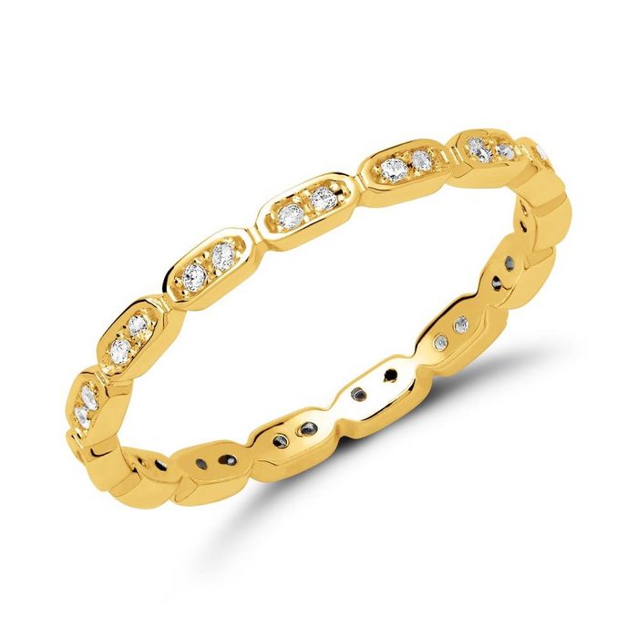 JEWLIX Silberring Ring aus 925er Silber vergoldet rhodiniert Zirkonia