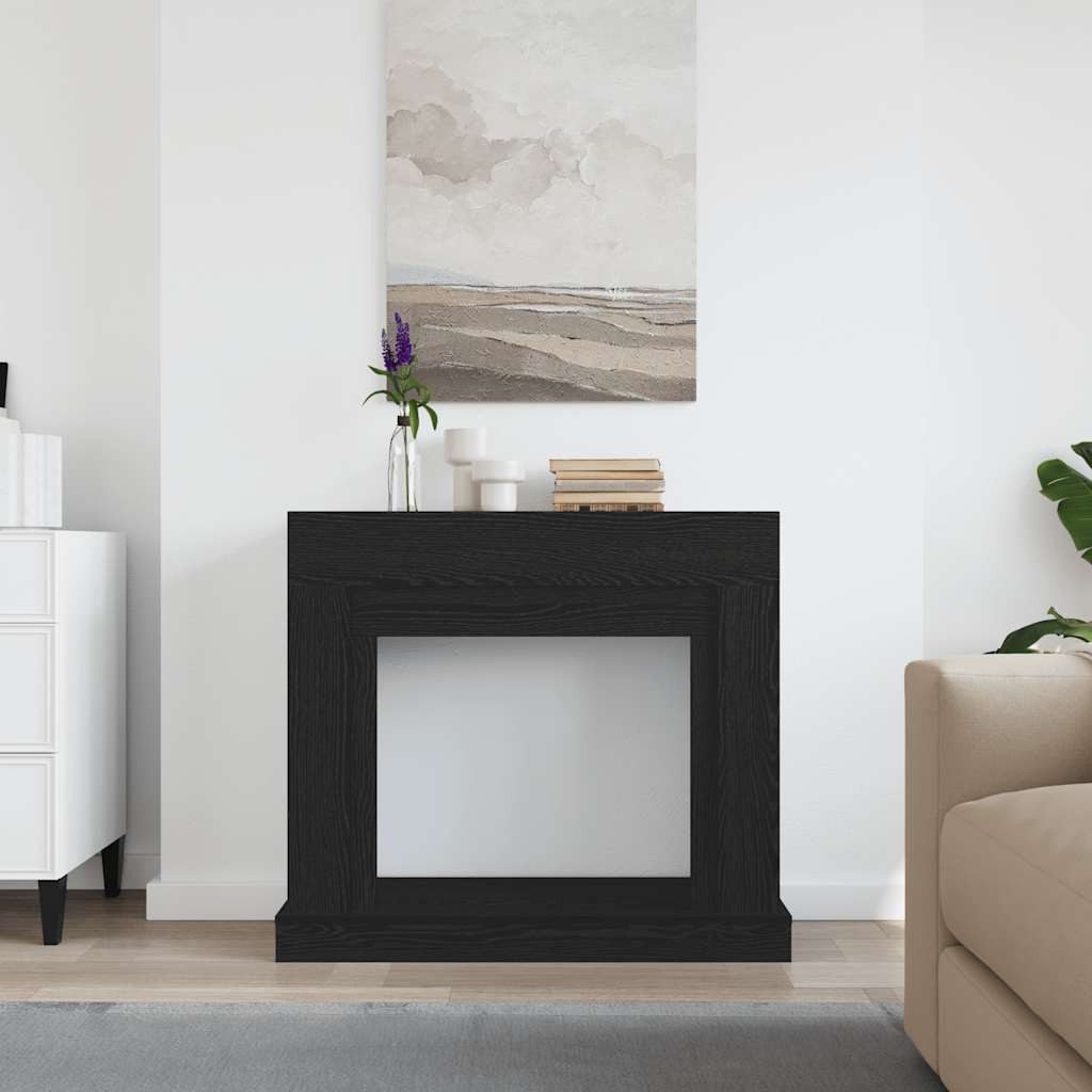 vidaXL Dekokamin, Kaminumrandung Schwarz Eichen-Optik 100x30x87,5cm Holzwerkstoff