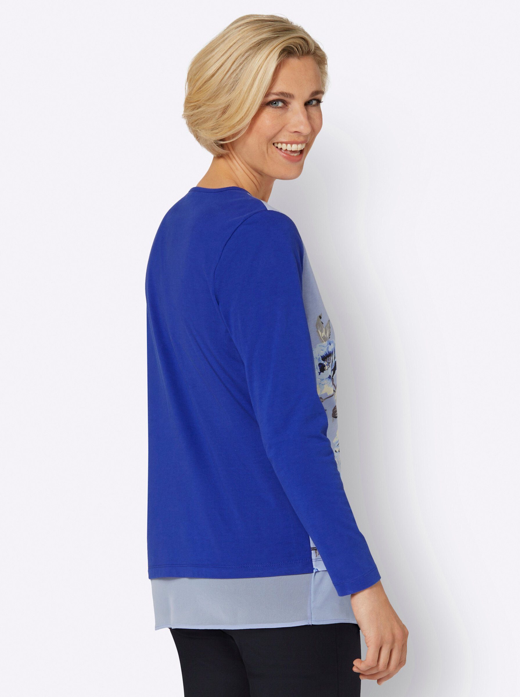 royalblau-bleu-bedruckt an! Sieh T-Shirt