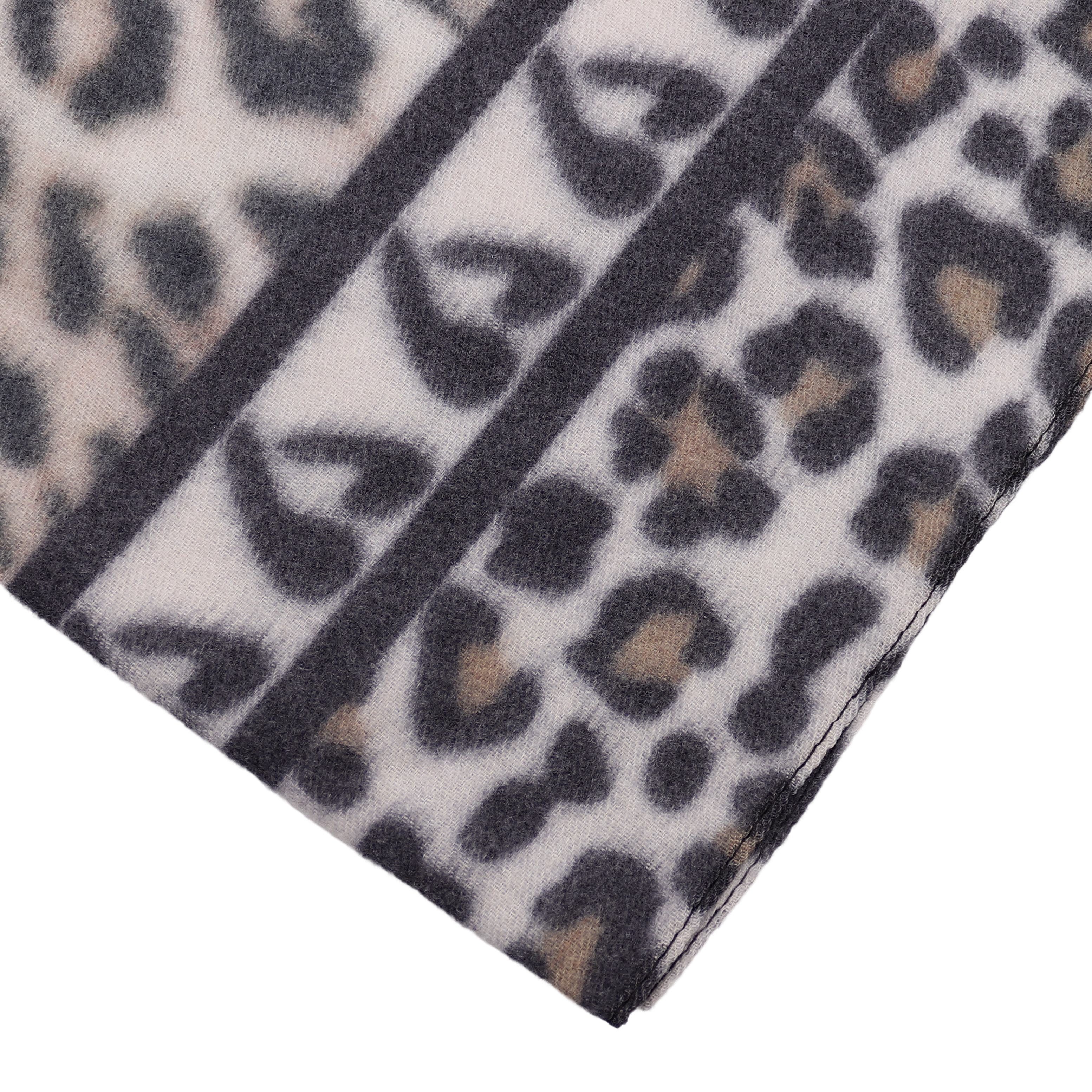 MIRROSI Loop Damen Loopschal, etwas dickerer Stoff, mit Leo-Print, (ca.160x40cm, zweimal um den Hals wickelbar, Neue Kollektion Herbst/Winter 2026), superweicher Winterschal, dicker Schlauchschal