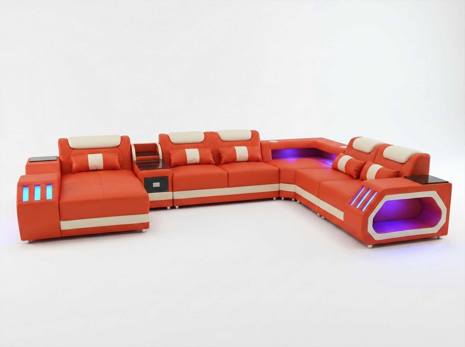 JVmoebel Wohnlandschaft Modernes U-förmiges Ecksofa in Orange für das Wohnzimmer, 1 Teile, Ecksofa U-form
