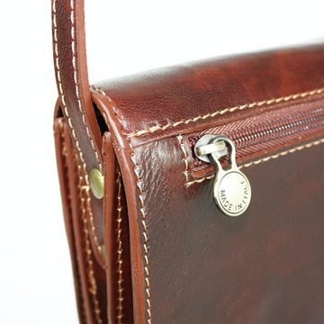 lePelou Handtasche ELLA für Damen, Umhängetasche, Schultertasche, Tasche im Vintagestil, echt Leder, Made in Italy
