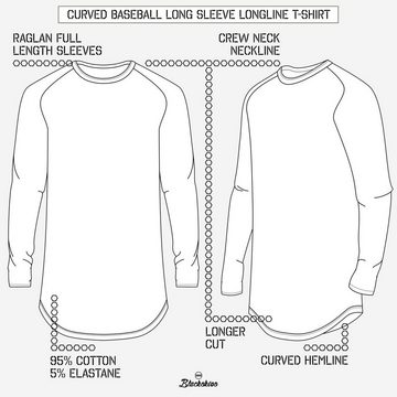 Blackskies T-Shirt Baseball Longshirt T-Shirt Weiß Blau Melliert Medium