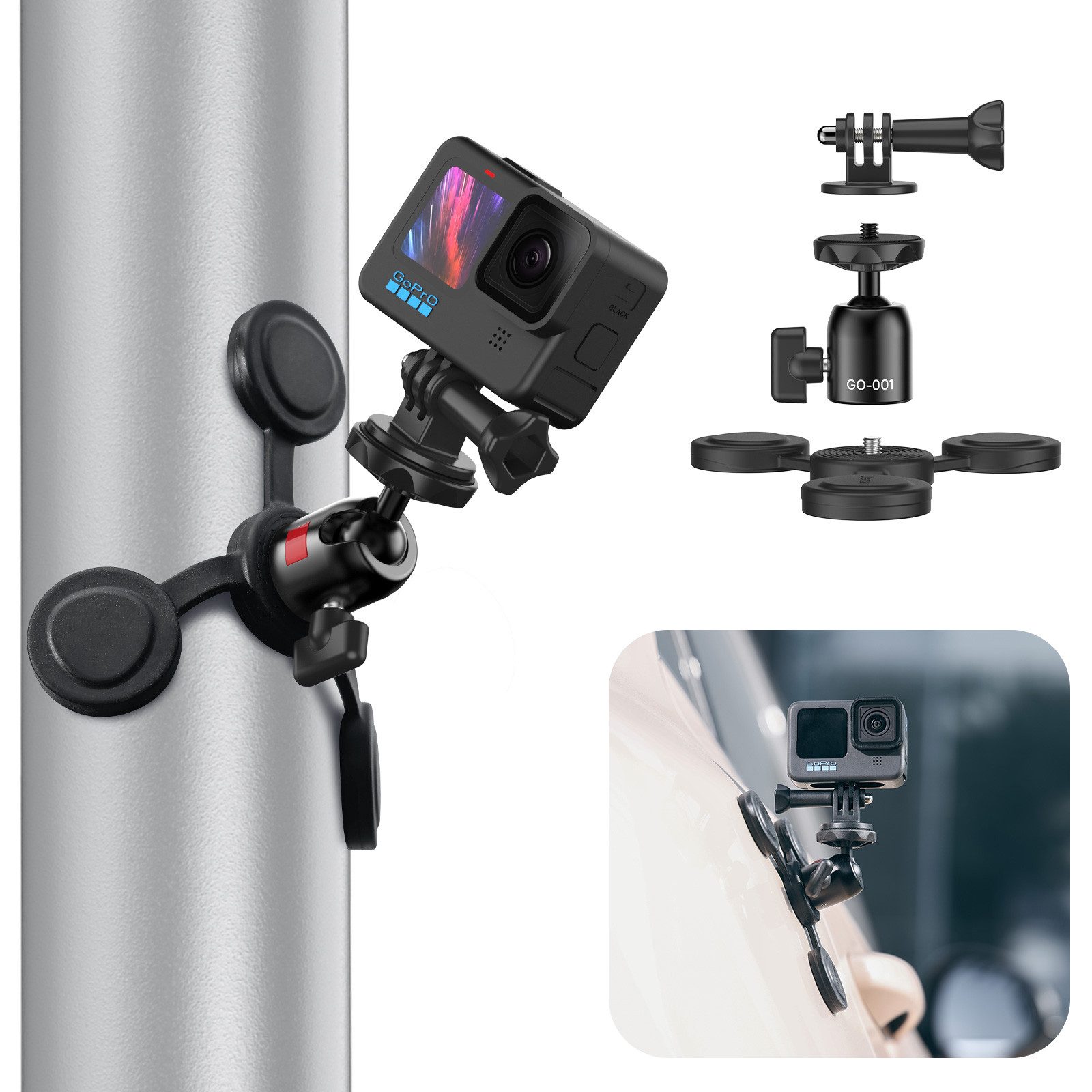 Action Cam-Halterung GO-001 Magnethalterung für Gopro Insta 360 Actionkameras Smartphones