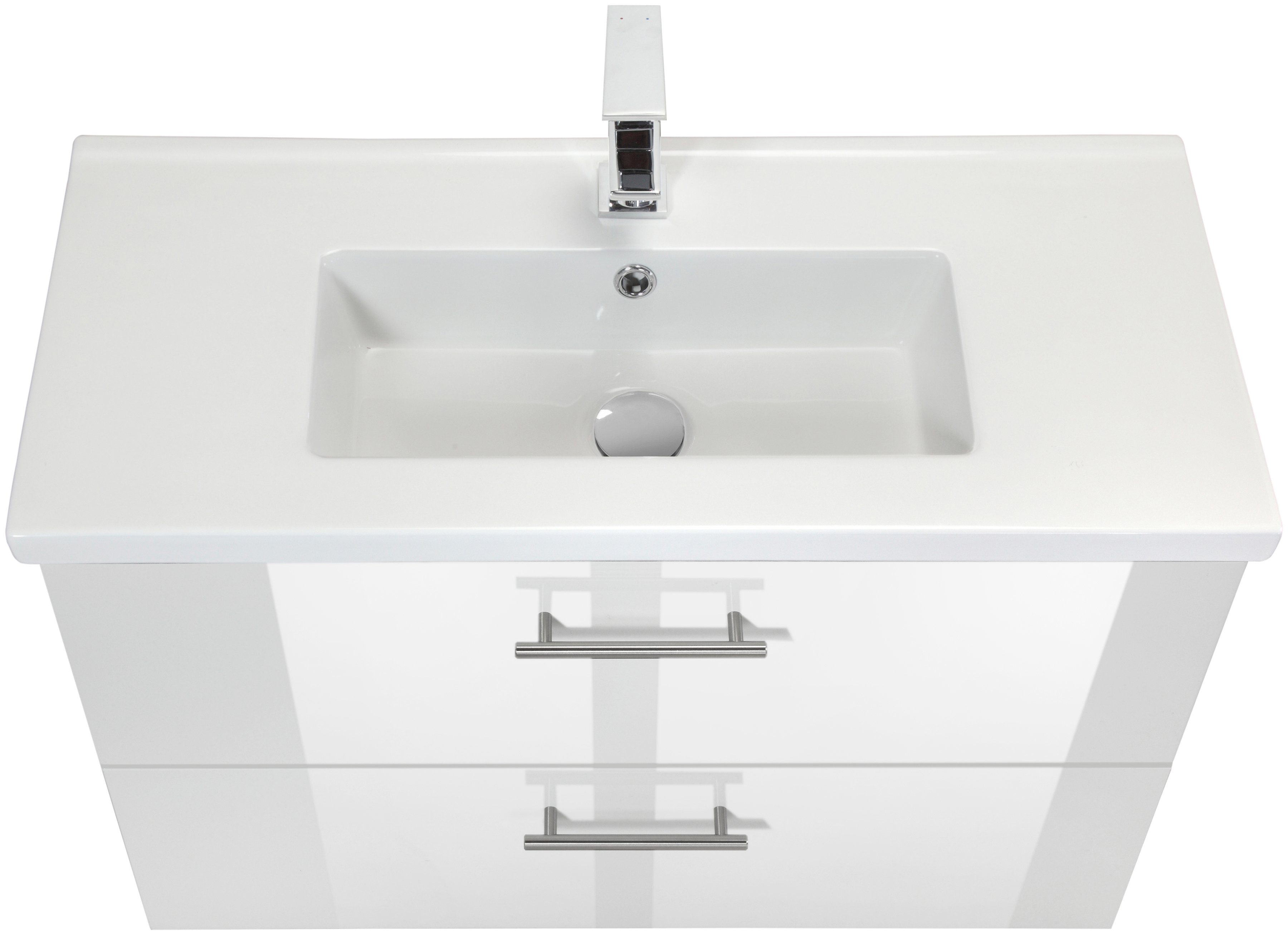 welltime Waschtisch Trento, verschiedene Ausführungen und Farben, Breite 80 cm, Tiefe 36 cm, SlimLine, Waschplatz