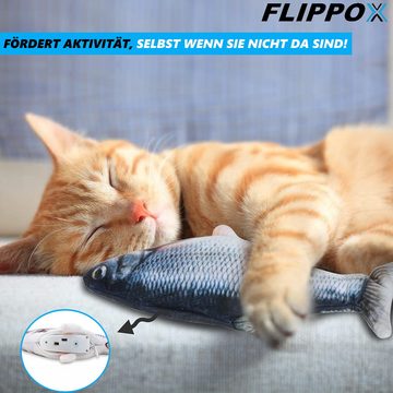 MAVURA Tier-Aktivitätsspiel FLIPPOX zappelnder elektrischer Fisch Set Interaktiv Katzenspielzeug, Spielzeug Selbstbeschäftigung Intelligenz elektrisch USB Fish