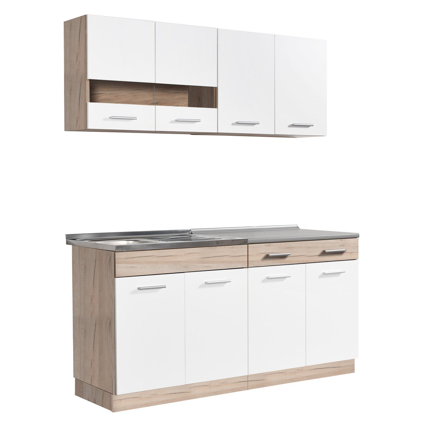 Homestyle4u Küchenzeile 160 cm ohne Geräte günstig online kaufen