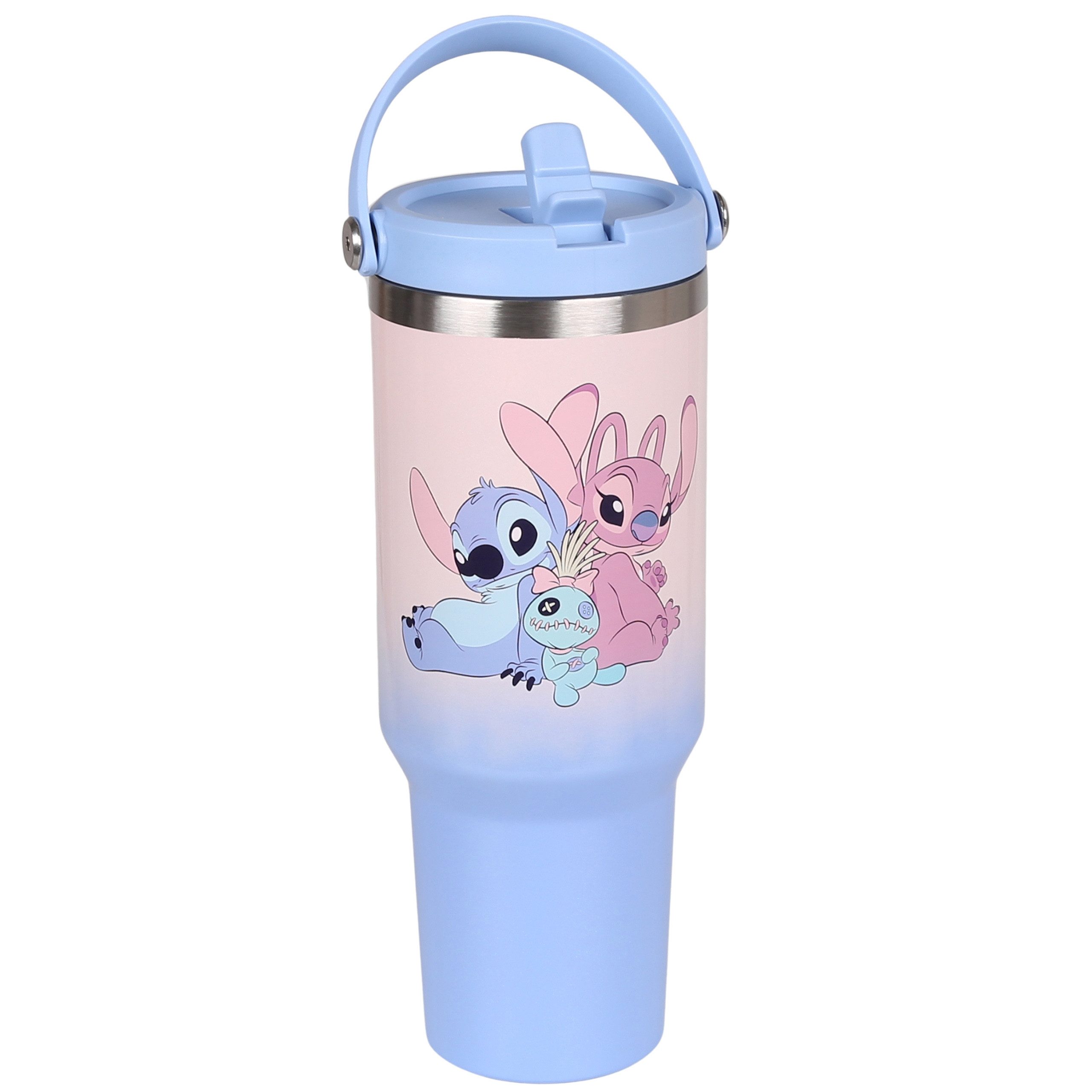 Disney Thermobecher Disney Stitch und Angel Großer Thermobecher, Deckel, Edelstahl 1,18l