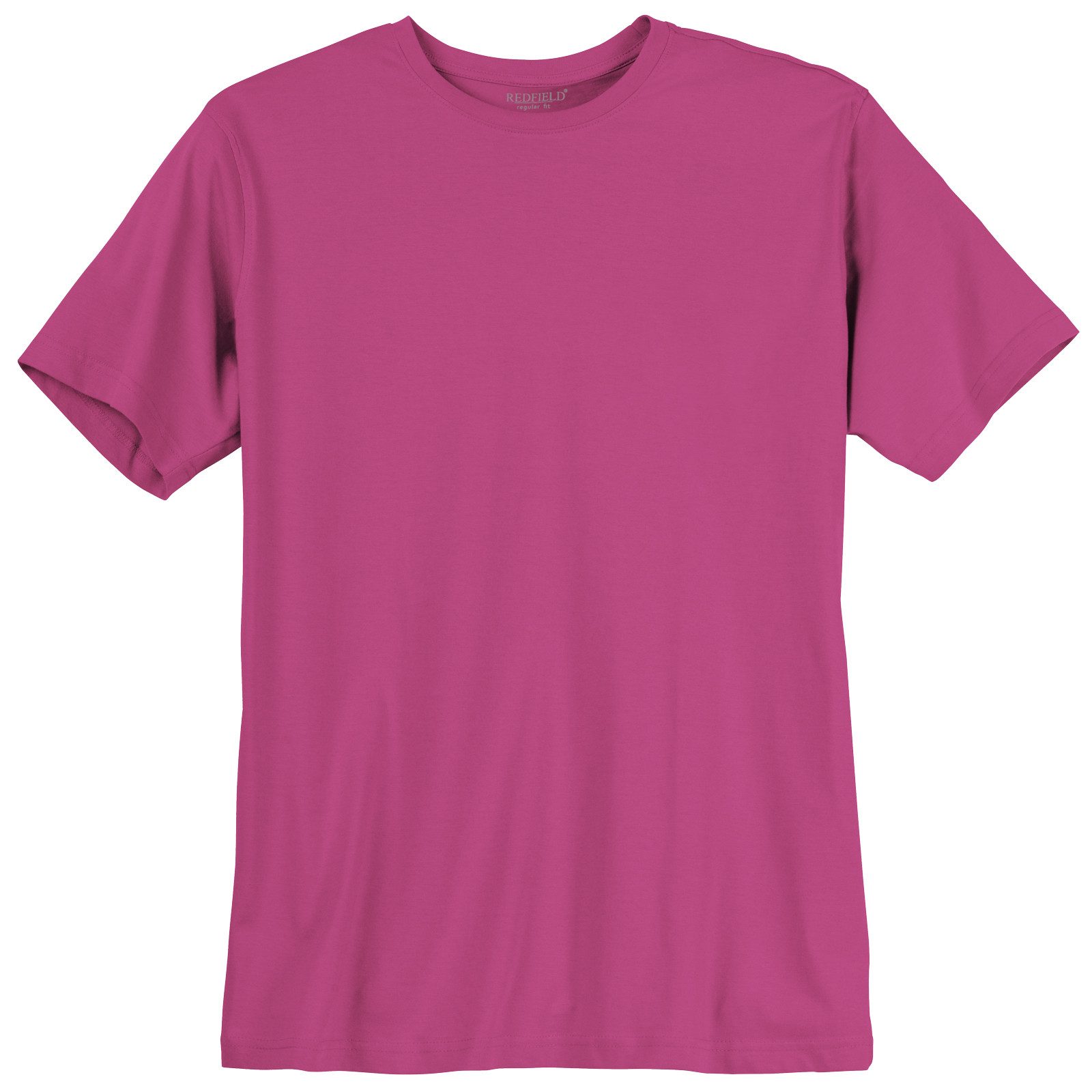 redfield Rundhalsshirt Redfield Übergrößen Basic T-Shirt fuchsia Tom