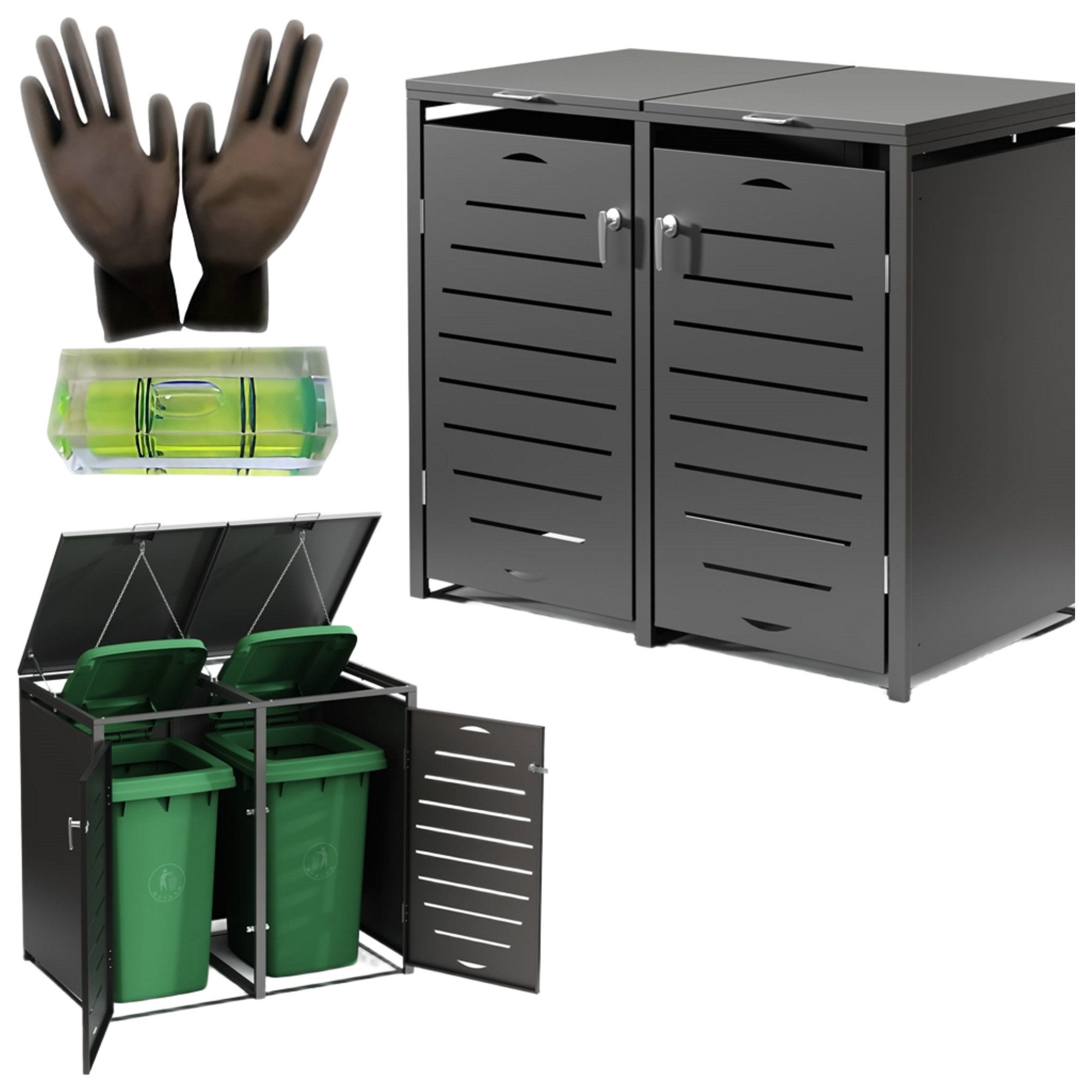 Melko Mülltonnenbox Mülltonnenverkleidung 240L Tonnenhaus Mülltonnenhaus Abfallbehälter (Set, Set), modular erweiterbar
