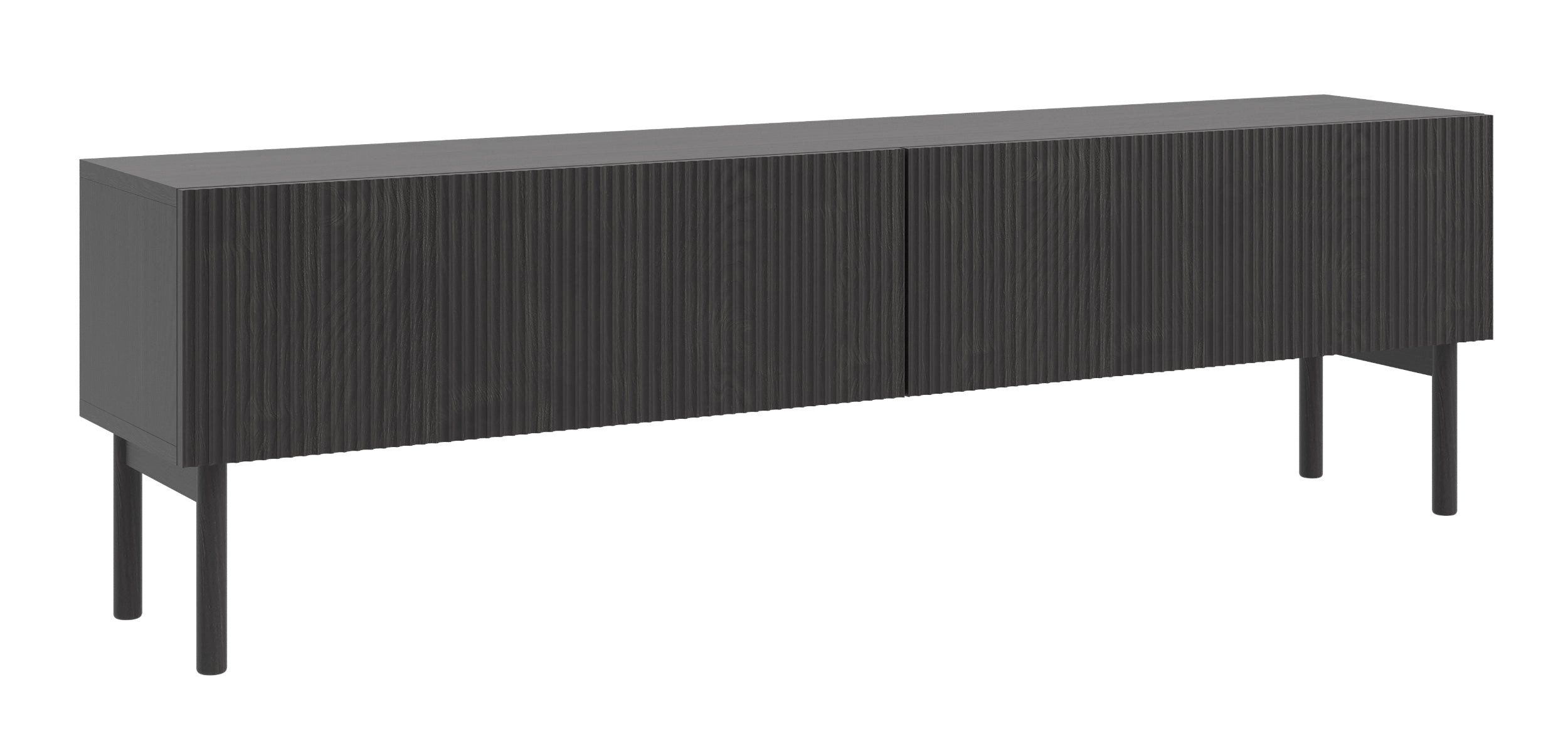 Selsey TV-Schrank NOLIE 2-türig mit Lamellenfronten und Holzbeinen 175 cm