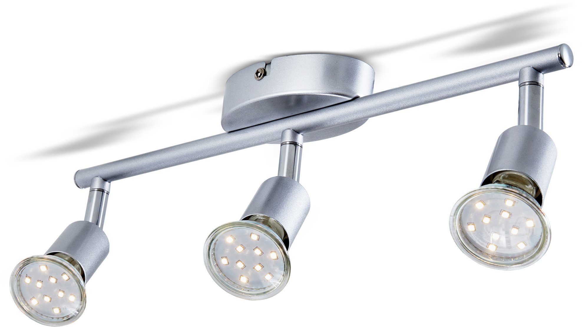 Leuchtmittel Lumen x wechselbar, Deckenstrahler B.K.Licht 3.000K, inkl. LED Warmweiß, Deckenleuchte, Deckenspots, LED 250 3 3W GU10