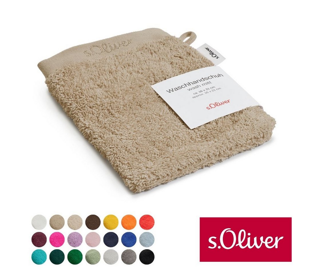 s.Oliver Waschhandschuh s.Oliver, Premium Qualität, 600 gr/m², auch als Sets erhältlich, Walkfrottier (1-St), große Farbauswahl, auch als Duschtuch, Handtuch, Gästetuch