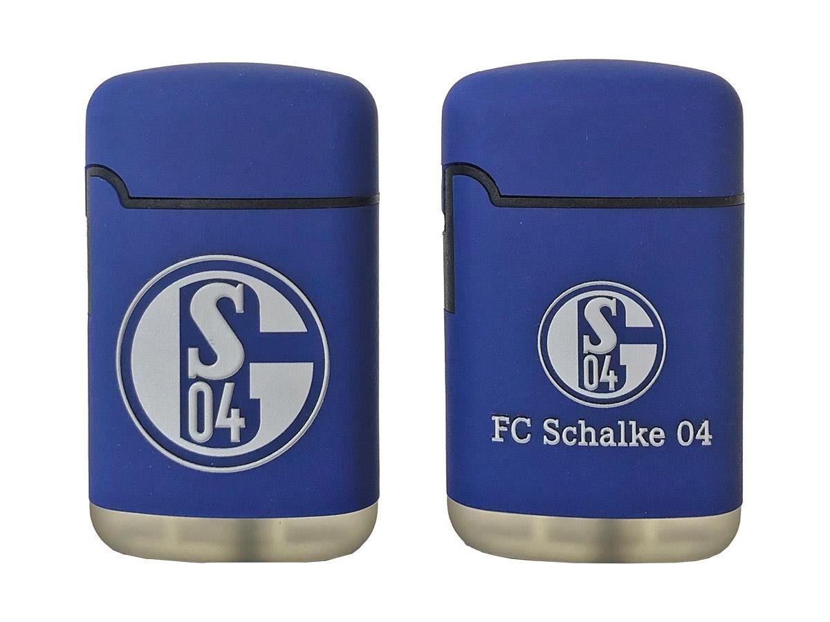 FC Schalke 04 Feuerzeuge Easy Torch Sturmfeuerzeug blau weiß mit Logo 2er Set (2-St), Fussball Lizenzprodukt Fanartikel Schalke 04