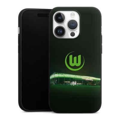 DeinDesign Handyhülle Offizielles Lizenzprodukt VfL Wolfsburg Stadion VfL Wolfsburg Stadion, Apple iPhone 14 Pro Silikon Hülle Premium Case Handy Schutzhülle