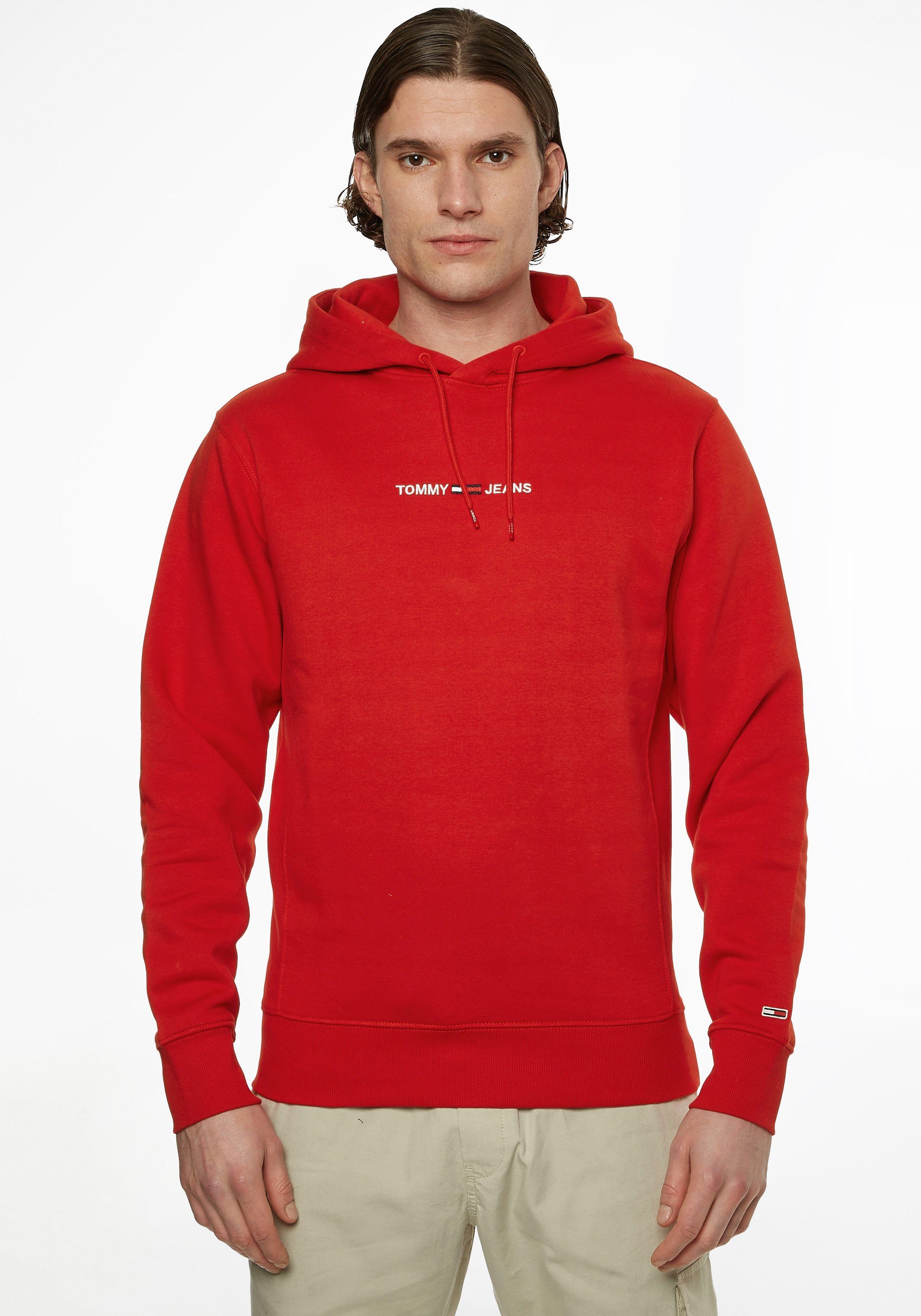 Tommy Jeans Kapuzensweatshirt TJM LINEAR LOGO HOODIE Deep Crimson | Sweatshirts