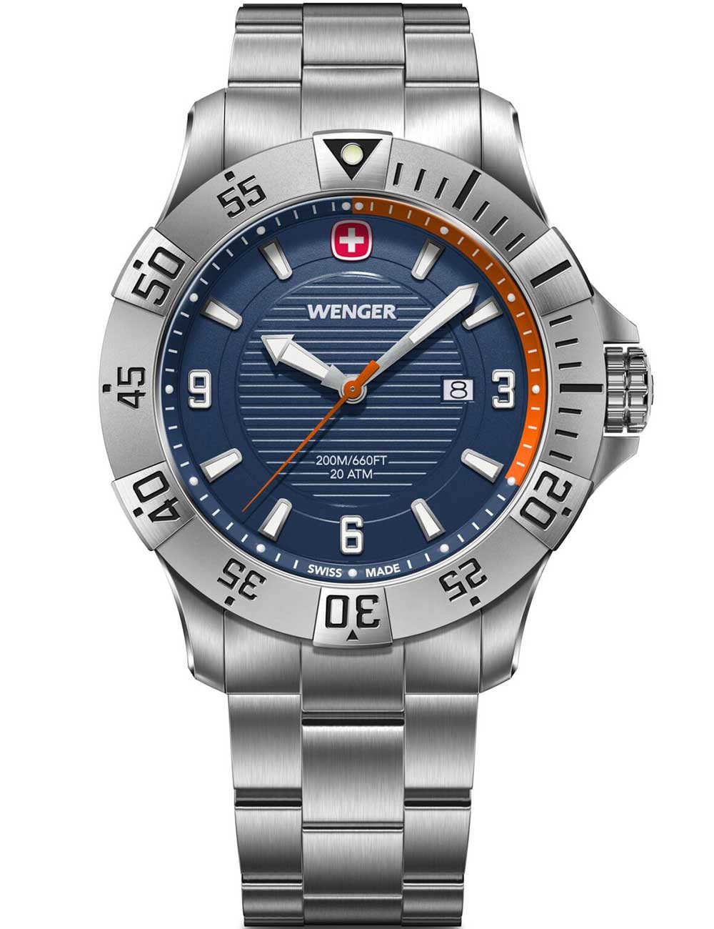 Wenger Quarzuhr Wenger 01.0641.141 Herrenuhr Seaforce 43mm 20ATM Wenger 01.0641.141 Herrenuhr Seaforce 43mm 20ATM