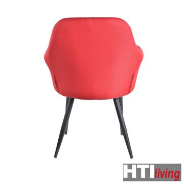 HTI-Living Esszimmerstuhl Armlehnenstuhl Retro 1 Stück Albany Rot (Stück, 1 St), bequemer Stuhl für Ess- und Wohnzimmer