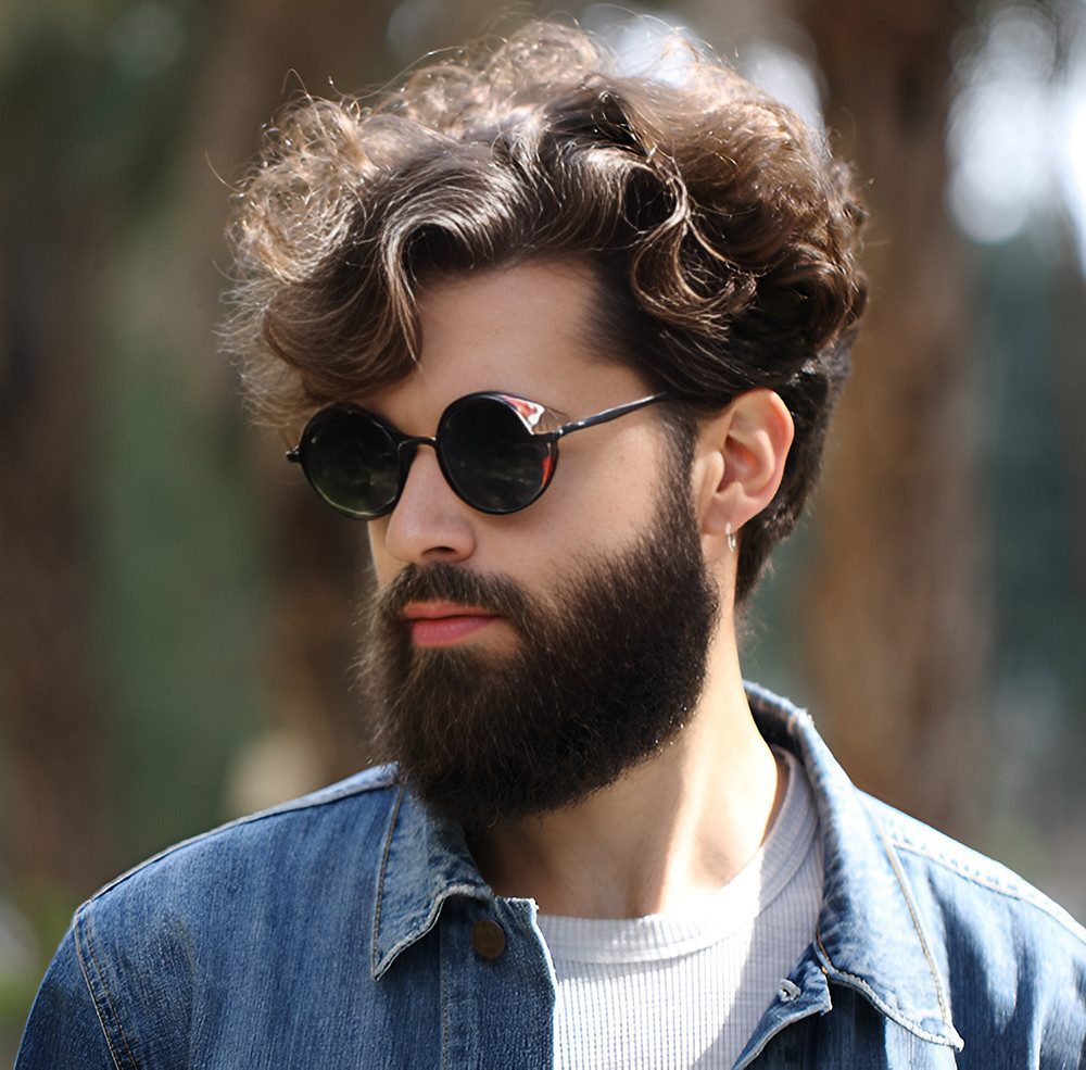 PACIEA Sonnenbrille Damen Herren Rundrahmen UV Schutz Polarisiert Mode