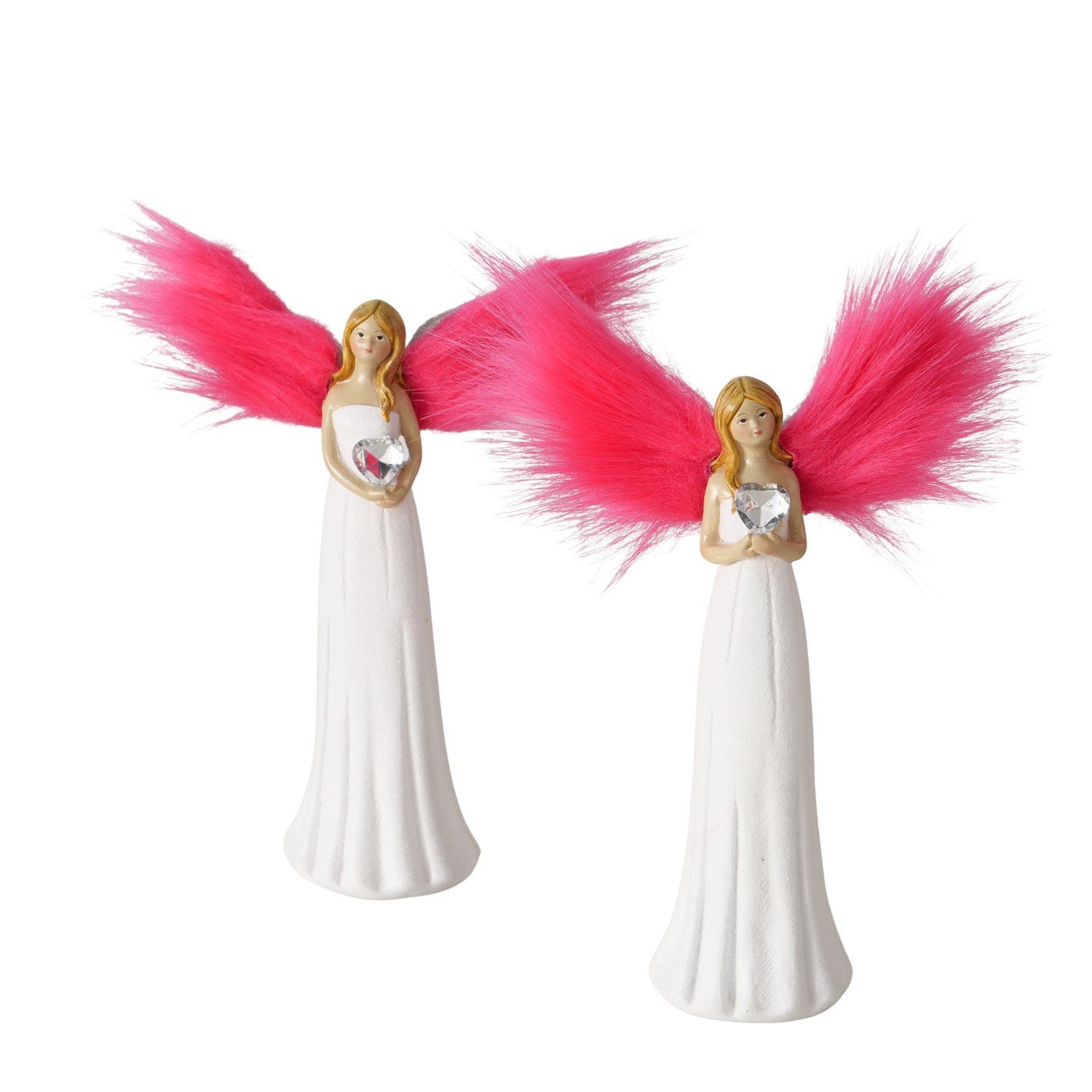 MF Engelfigur Engel Livia Glanzzauber 2er Set Pink Weiß 20 cm (2 St)