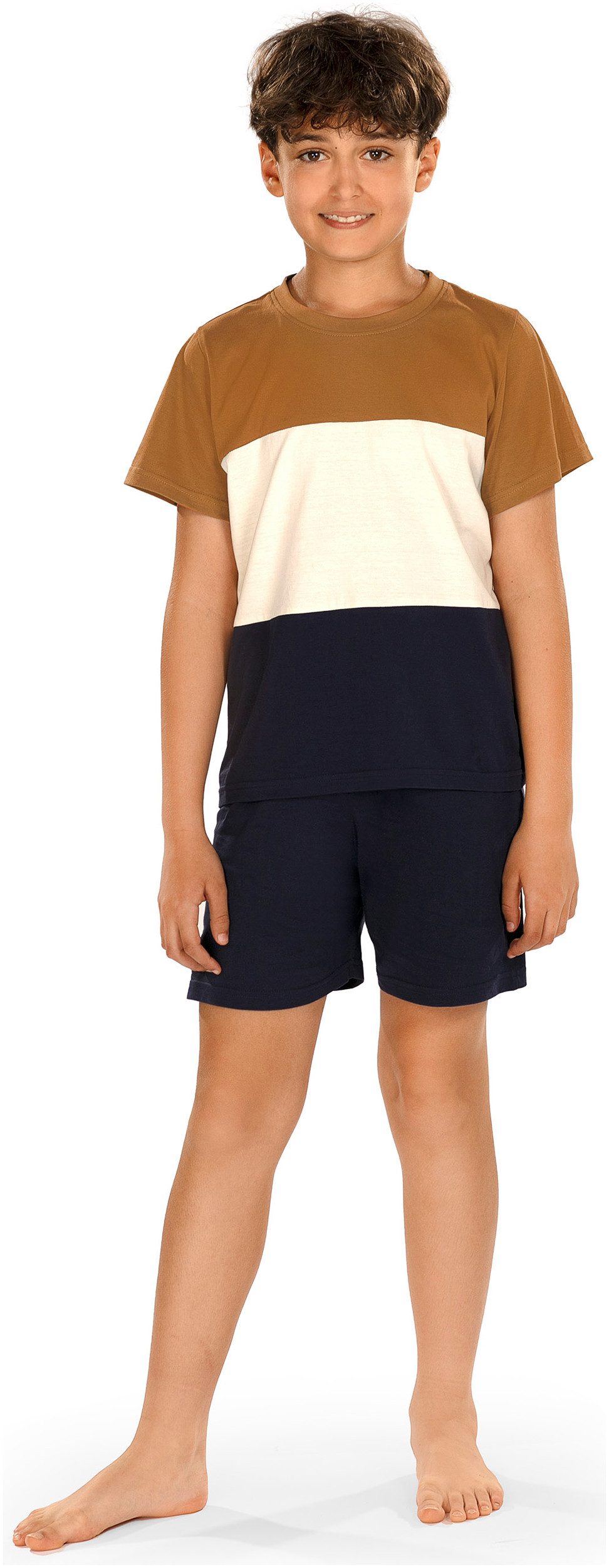 Comte Schlafanzug Comte Kids (Set, 2 tlg., 2-teilig) Jungen Pyjama Shorty Kurzarm Baumwolle