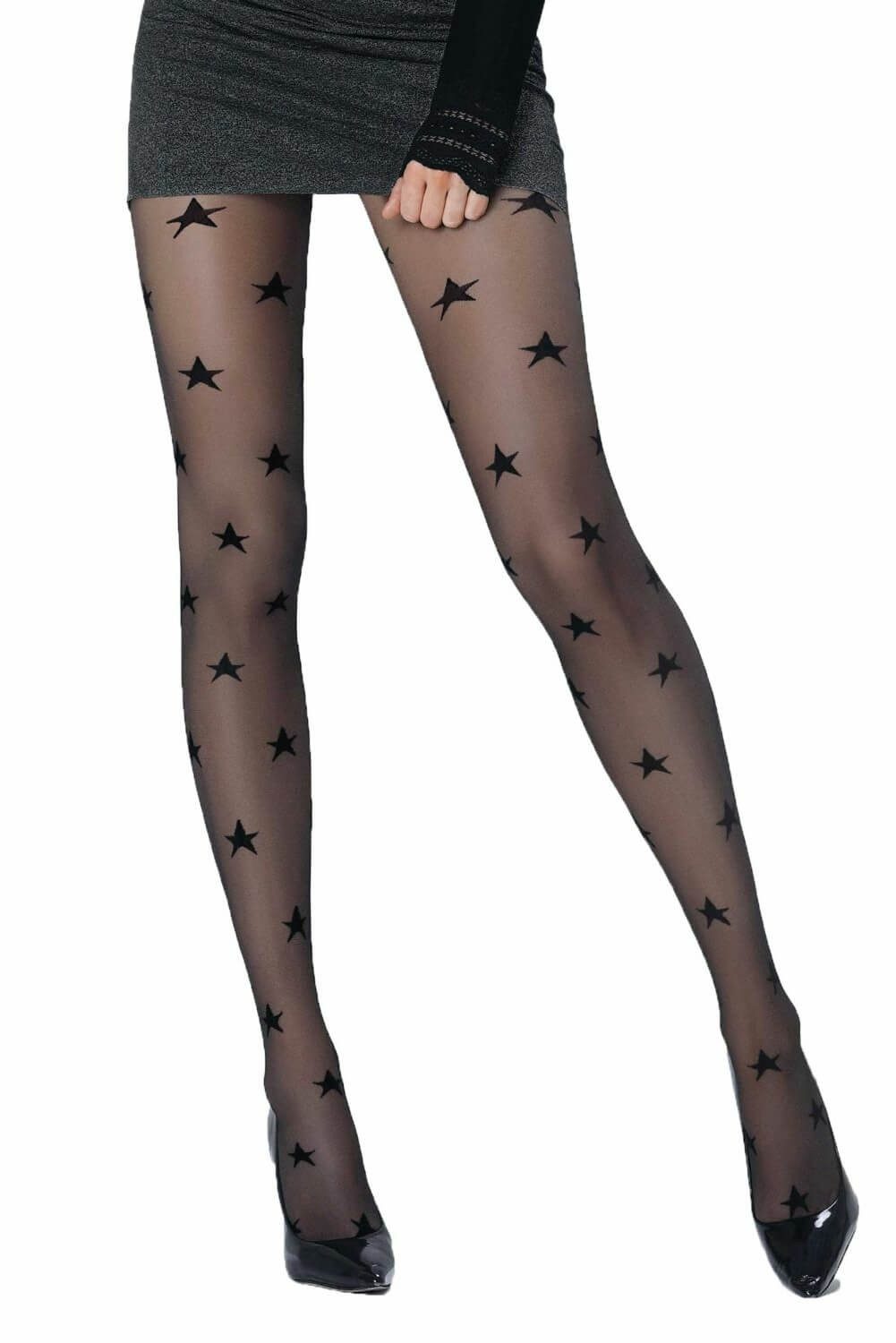 Aurelie Feinstrumpfhose Strumpfhose Tights Stars Strumpfhosen mit Sternenmu günstig online kaufen