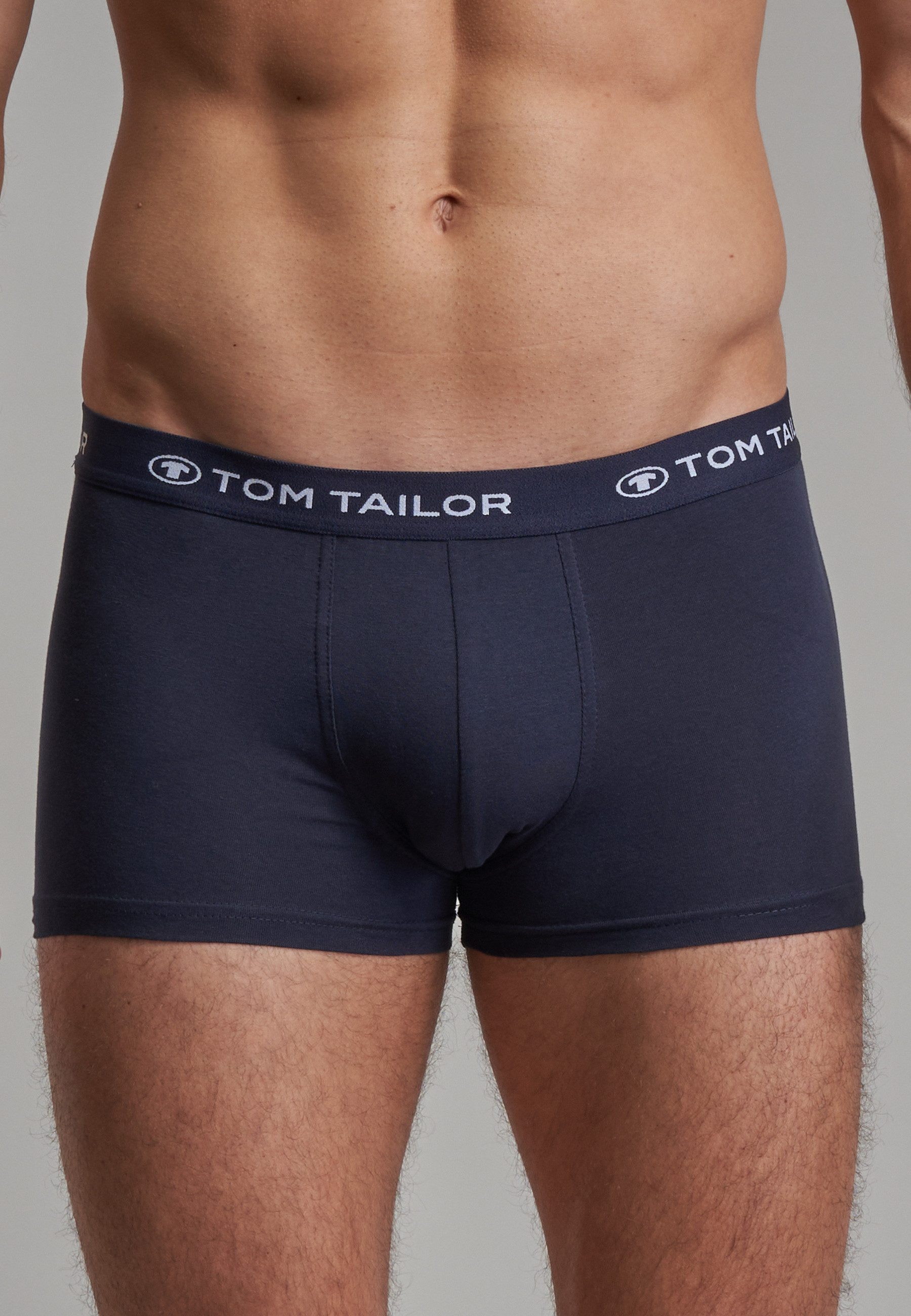 TOM TAILOR Boxershorts TOM TAILOR Herren Hip Pants blau uni 5er Pack (5-St) – Bild 4 von 4