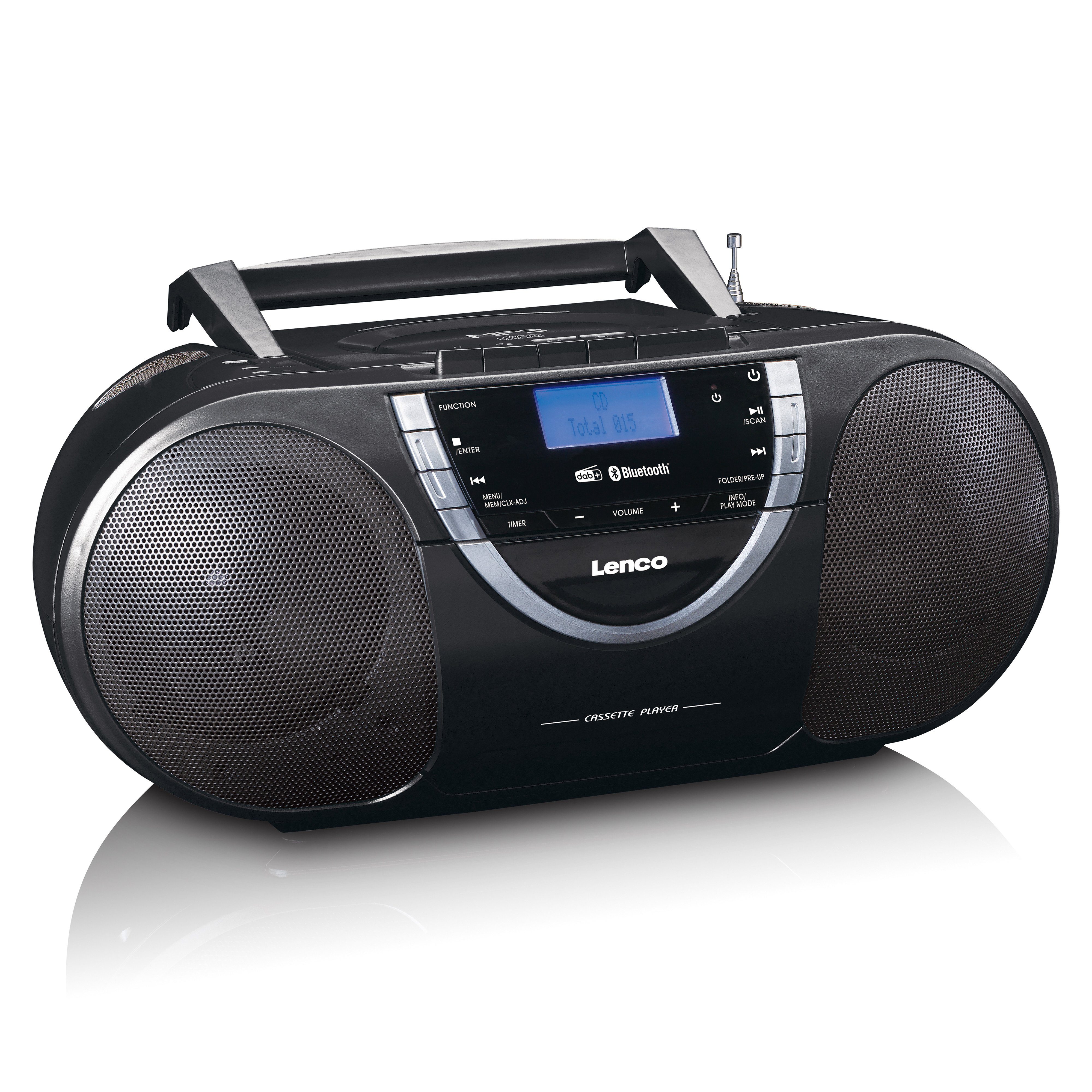 Lenco SCD-6900BK Digitalradio (DAB) (DAB+,FM, 8 W, Mobil mit Bluetooth®, MP3/CD-Player, USB & AUX-In mit 4x Lautsprecher)