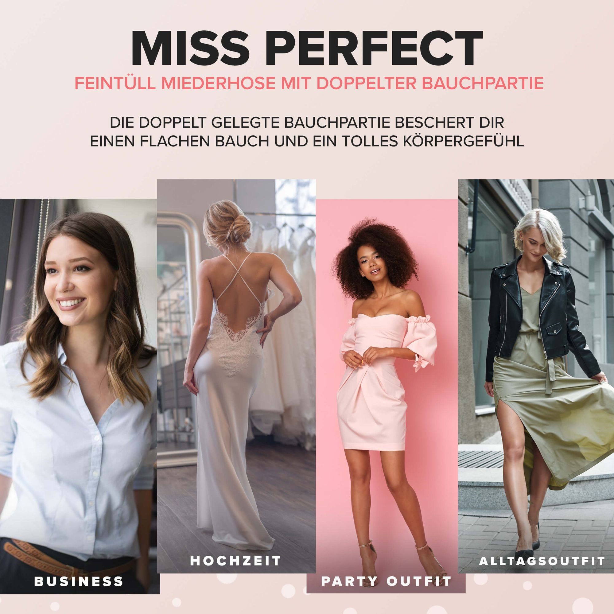 Miss Perfect Miederhose 8777 Figurformender Bauchweg Slip aus extraleichtem Feintüll