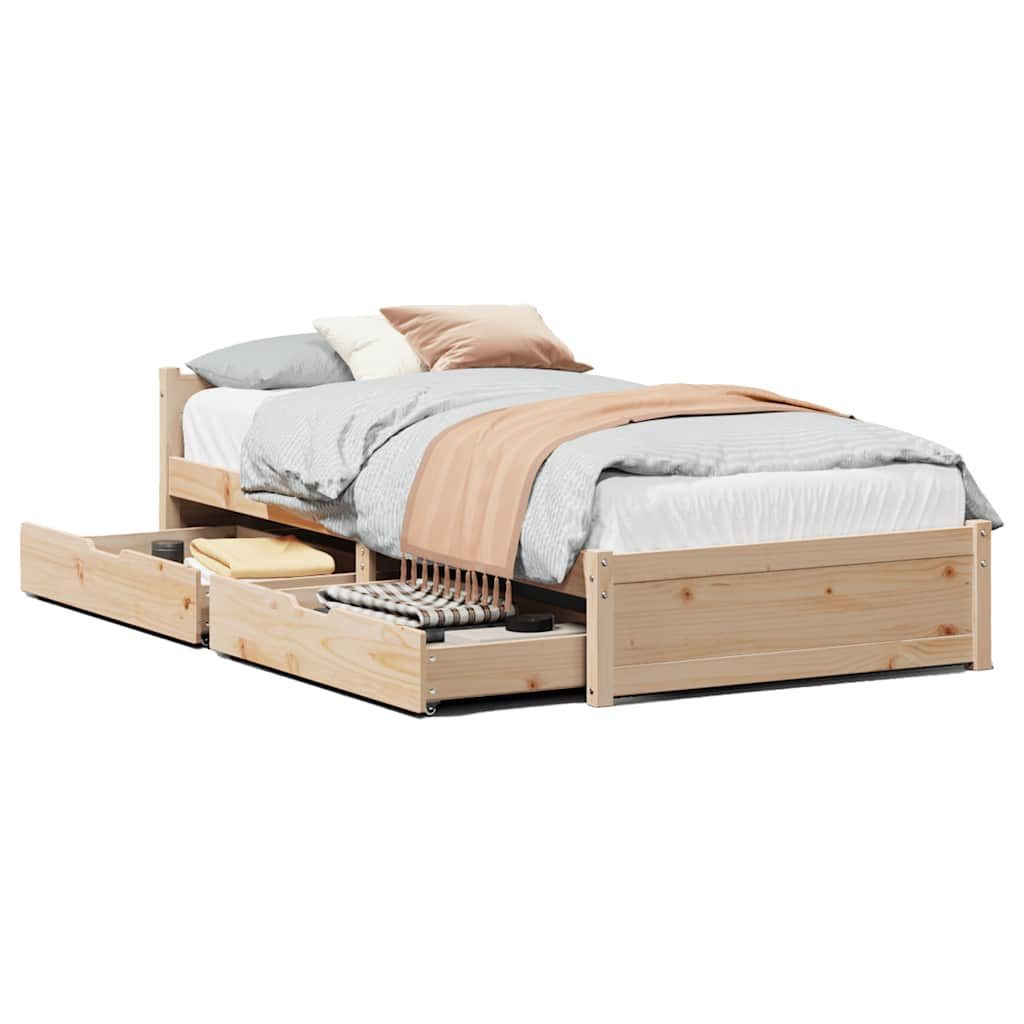 vidaXL Bett Massivholzbett ohne Matratze 75x190 günstig online kaufen