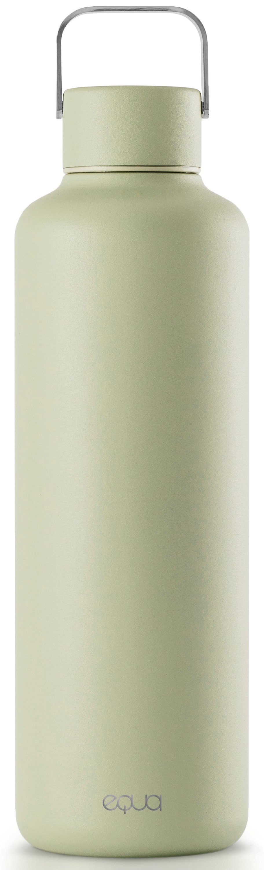 equa Trinkflasche Timeless Off Matcha, Leichtgewicht aus Edelstahl, Tragegriff