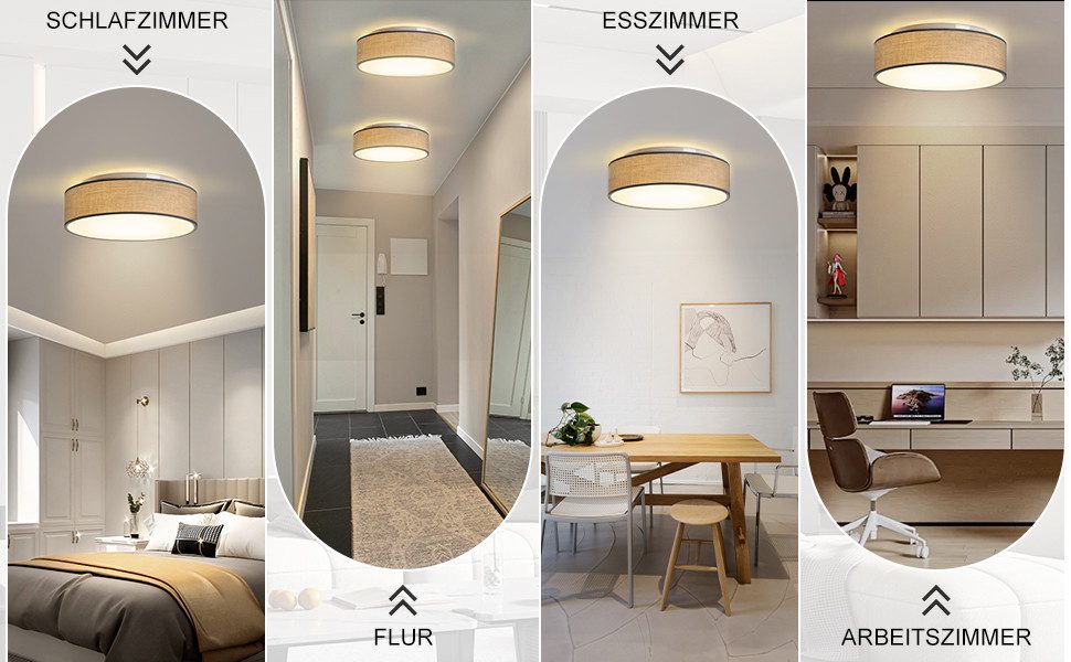 Zedelmaier Lampenschirm Deckenlampe Deckenleuchte mit Stoff-Lampenschirm, W günstig online kaufen