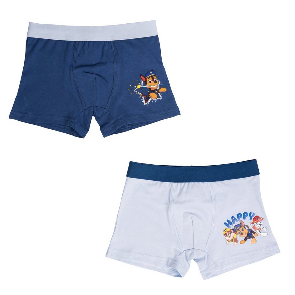 United Labels® Boxershorts Paw Patrol Boxershorts für Jungen Kinder  Unterwäsche Blau (2er Pack)
