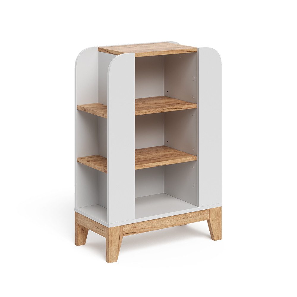 VitaliSpa® Bücherregal Malia, Weiß/Artisan, 60 x 88 cm mit 9 fächern, 1-tlg.