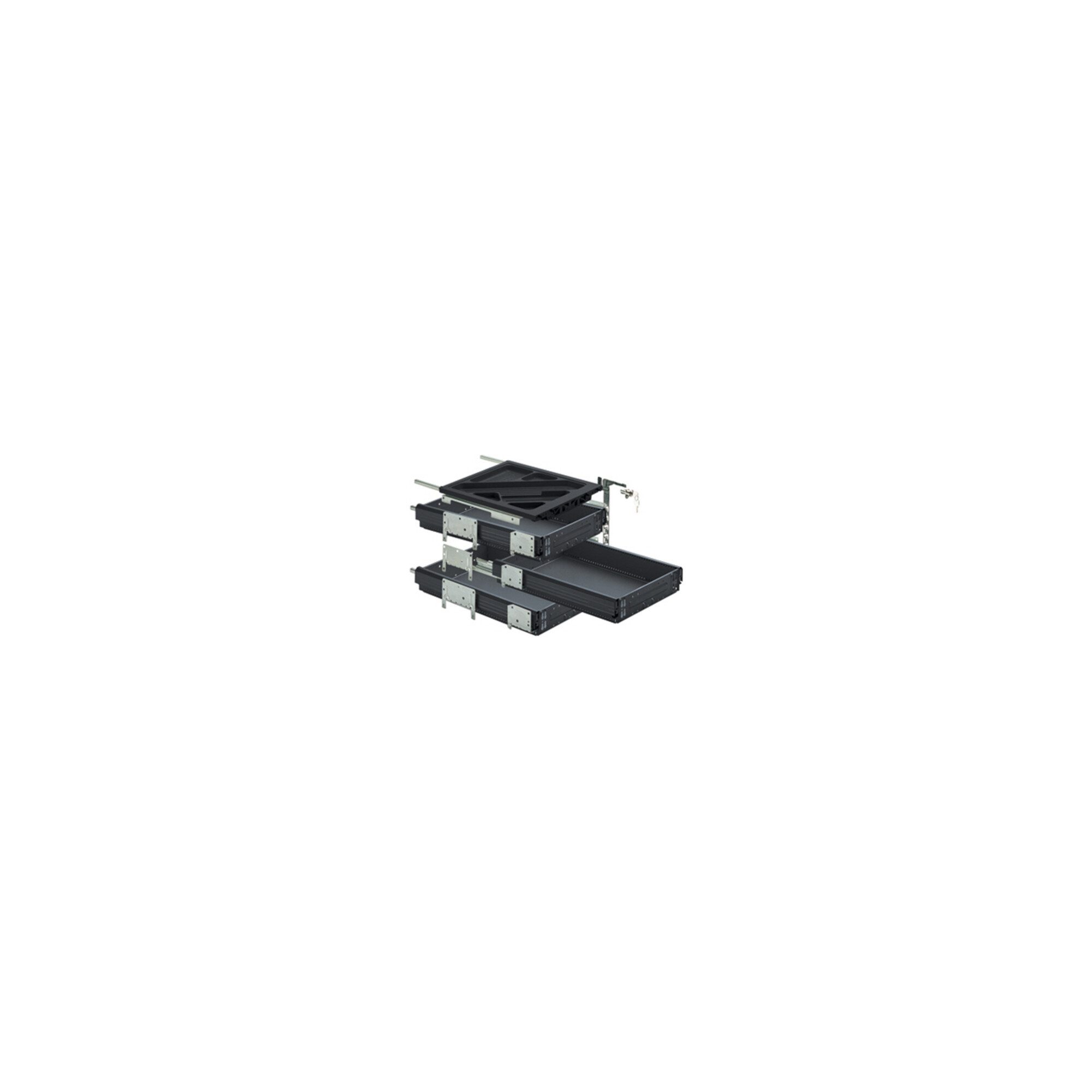 Hettich Teleskop-Vollauszug Hettich Container-Set mit Vollauszügen, schwarz, 530 mm