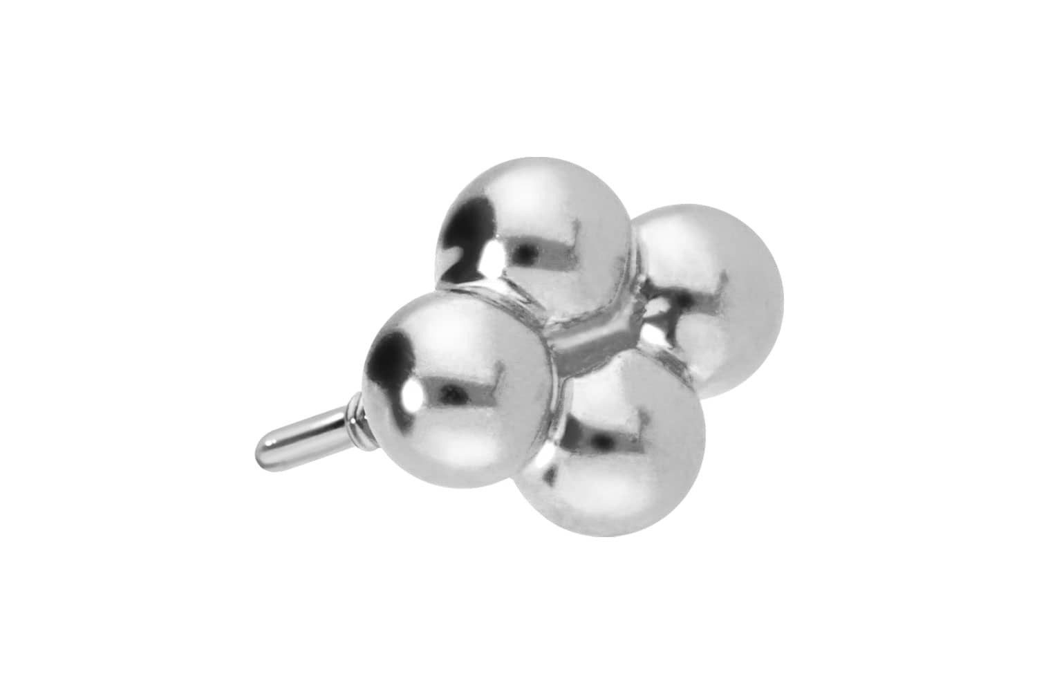 PIERCINGLINE Piercing-Set 14 Karat Gold Schraubaufsatz mit Außengewinde 4 KUGELN (Schraub-Aufsätze, 1-tlg)