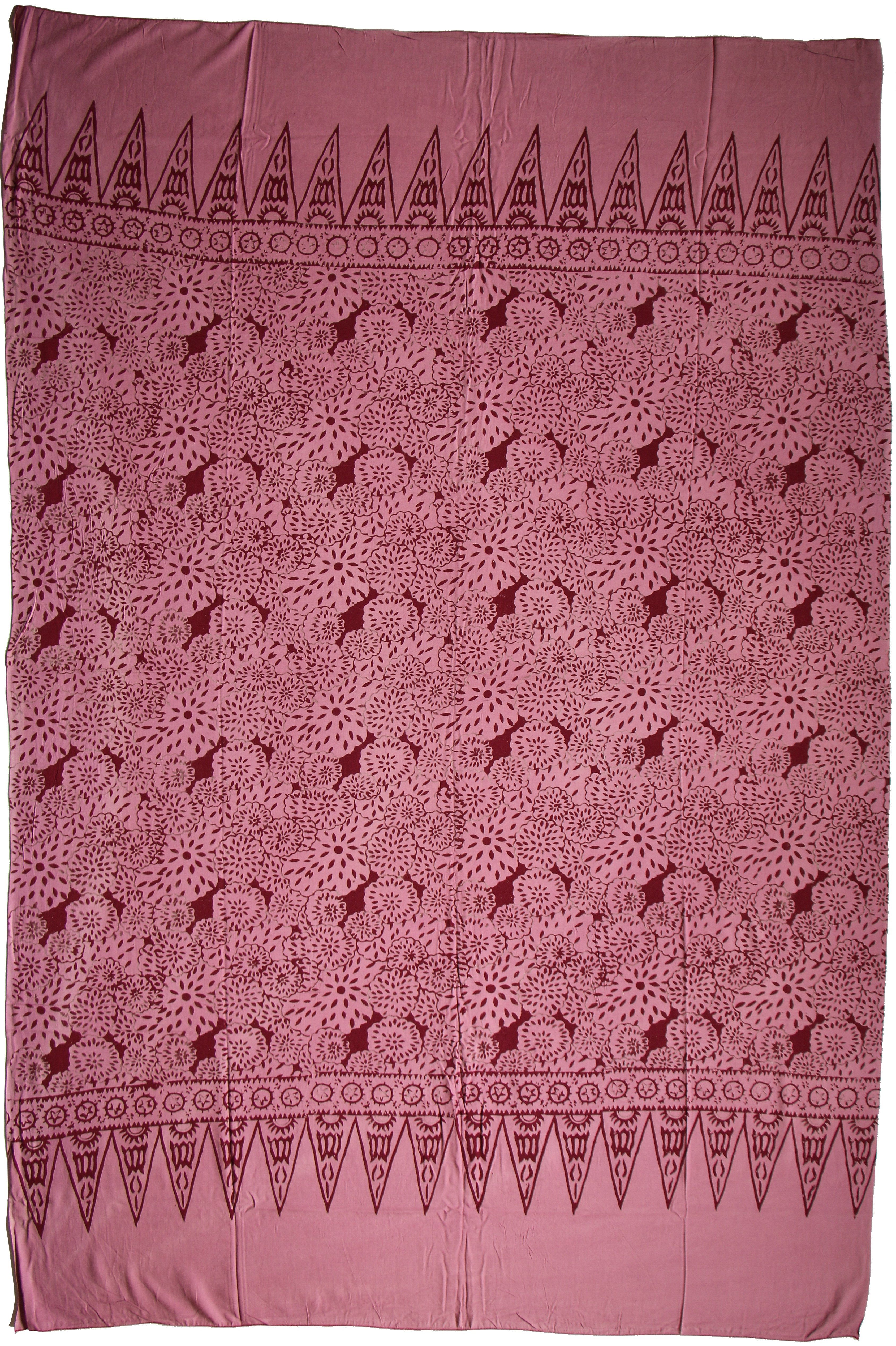 Wogeka Sarong blickdichter Sarong rosa pink als Strandtuch Strandkleid Wickelrock