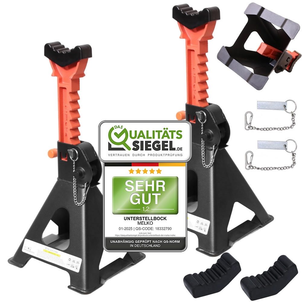 Melko Wagenheber Wagenheber 2er Set Unterstellbock 6000KG höhenverstellbar Stützböcke, max. Hubhöhe: 57,50 cm, 2-tlg., 9 stufige Höhenverstellung