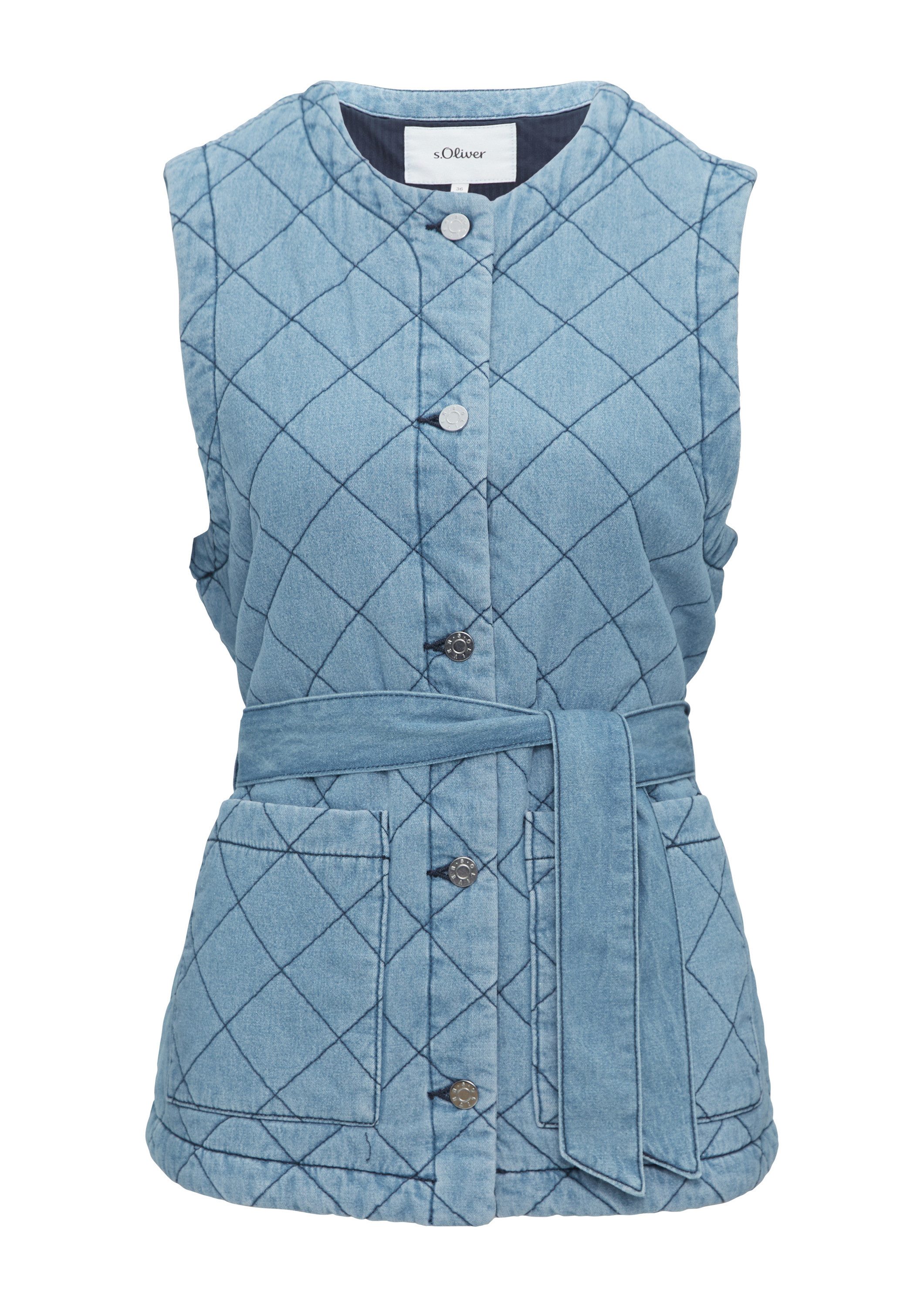 s.Oliver Funktionsweste Indoor-Jacke Steppweste aus Denim günstig online kaufen