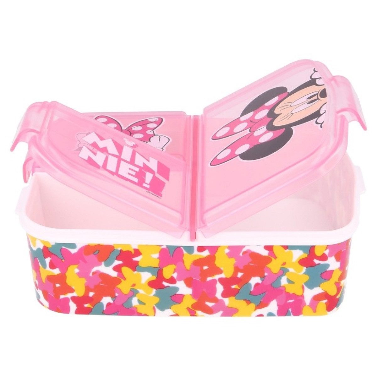 Stor Lunchbox Disney Minnie Mouse Kinder Brotdose – Lunchbox mit 3 Fächern, (Einteilig, Einteilig), Brotzeitdose