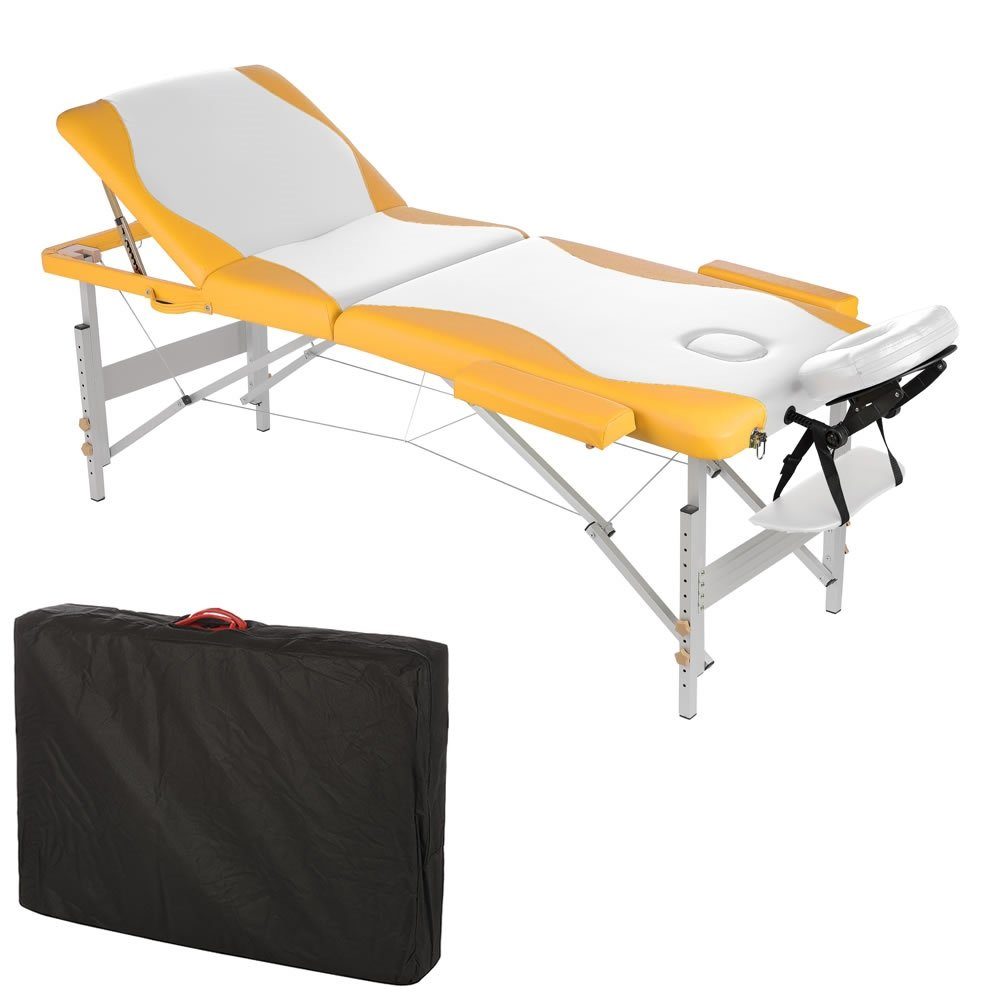 Feel2Home Massageliege Massageliege 3 Zonen Kopfstütze Ergonomische Kosmetik versch. Farben (Premium-Liege), Extra dicke Polsterung