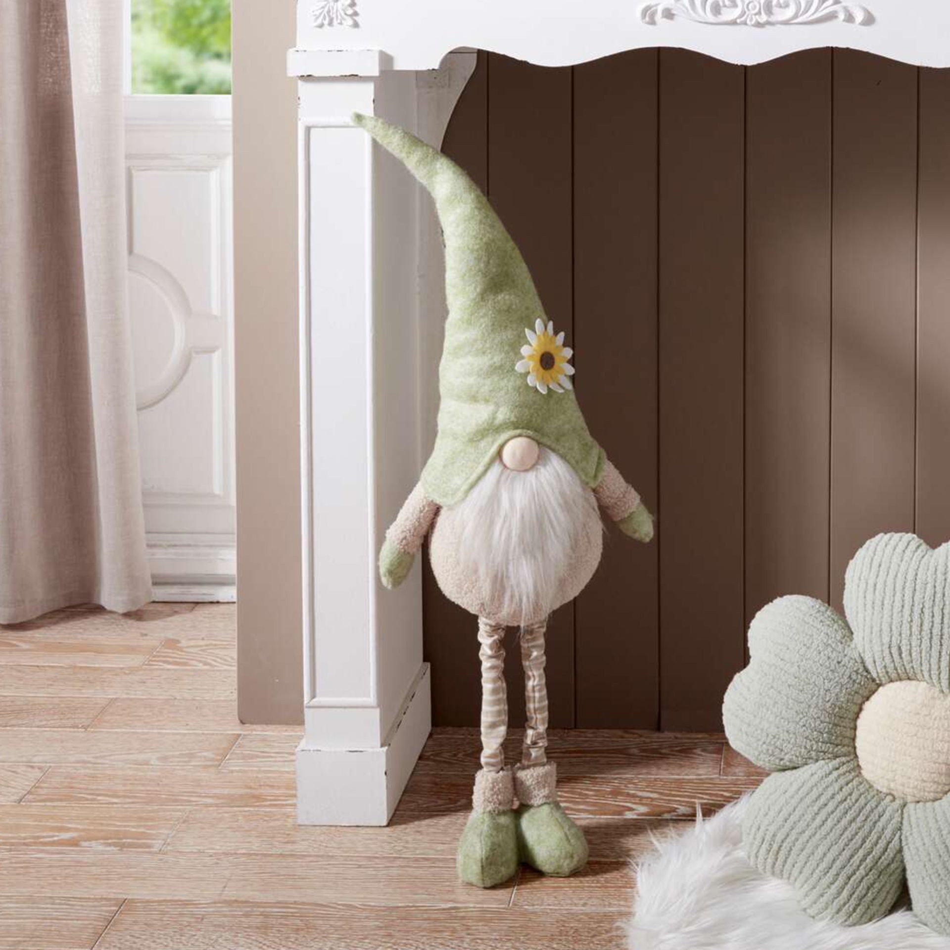 Home-trends24.de Dekofigur Wichtel Blume Dekofigur Teleskop-Beine Deko max. 97 cm