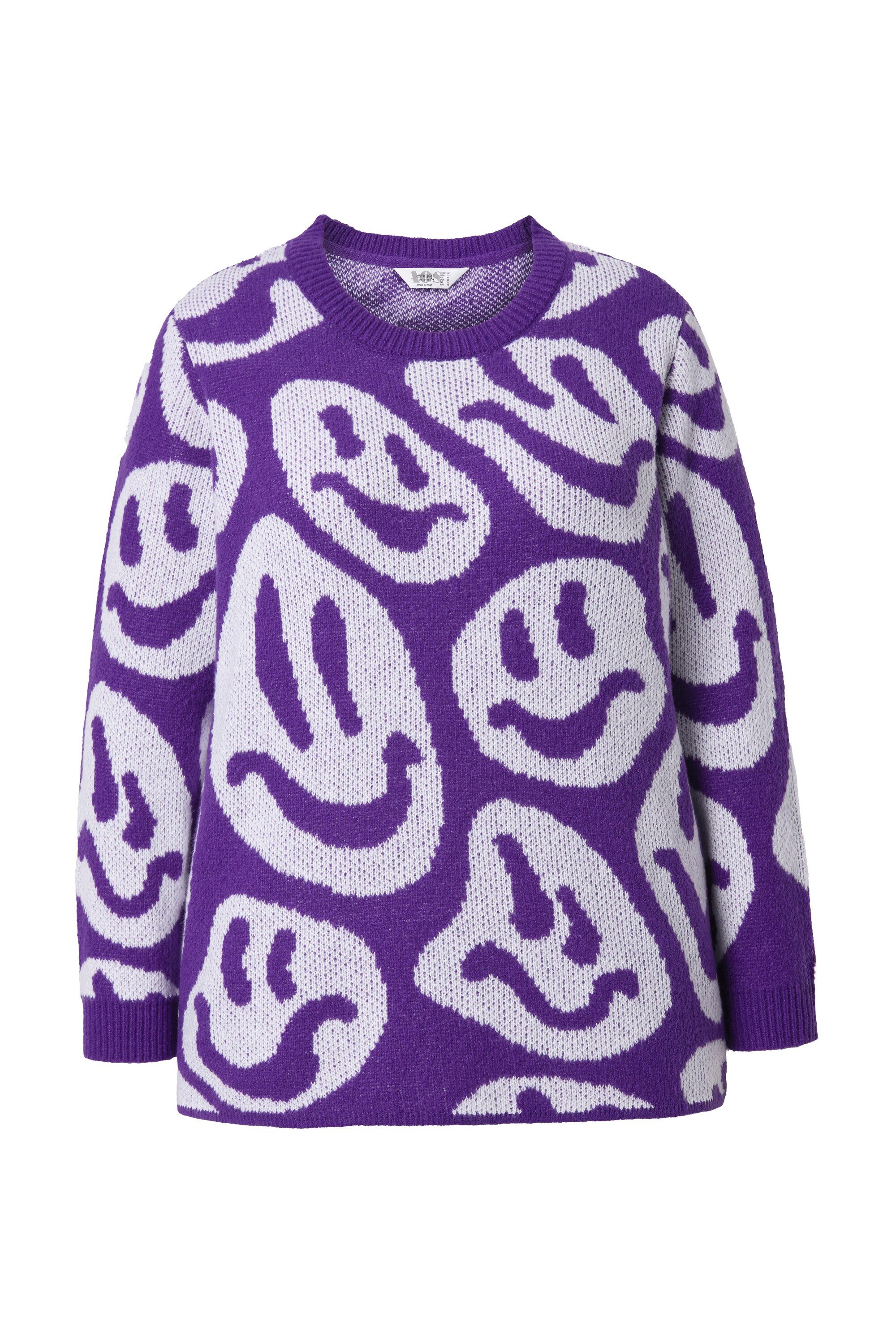 Strickpullover Pullover Straight Fit Smiley-Muster