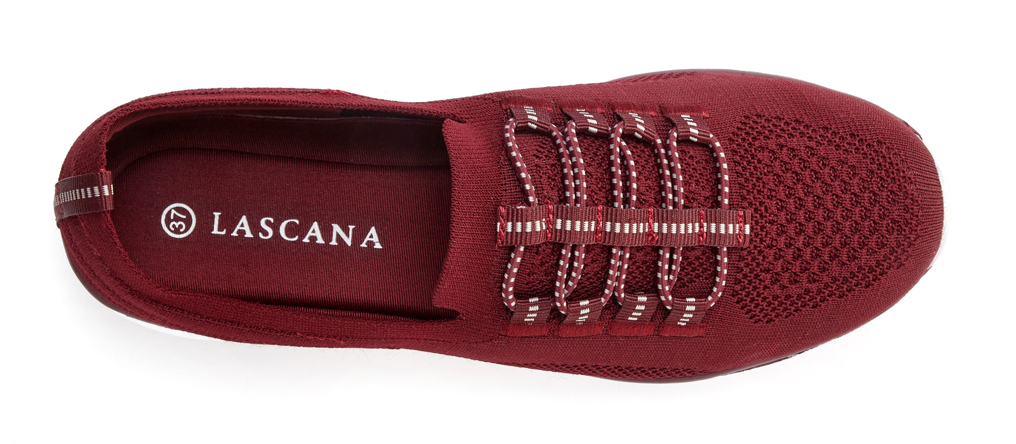 LASCANA Slipper, Halbschuh, Slip-On-Sneaker, Sneaker aus leichtem Textil-Material VEGAN