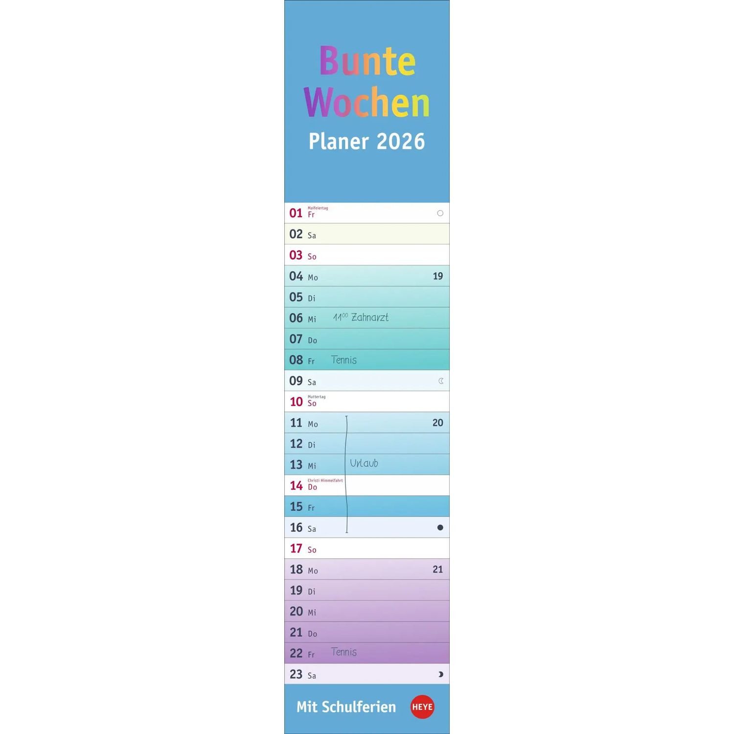HEYE Wandkalender Bunte Wochen Langplaner 2026